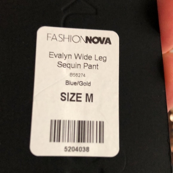 Fashion Nova Sequin Flare Pants Gold Blue White Size M New With Tags Party Glam - Picture 6 of 9